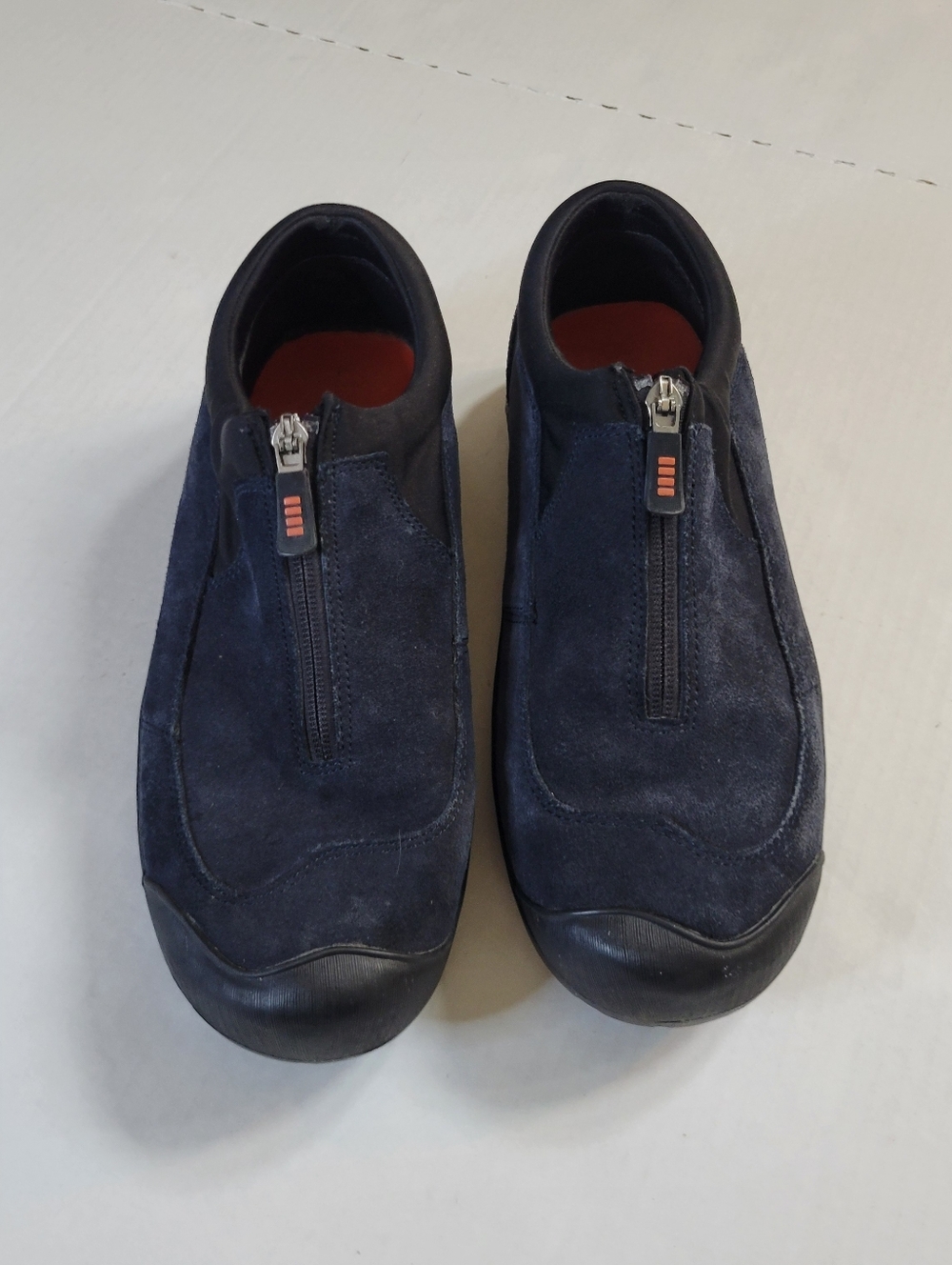 Lands' End Men's Weatherly Navy Suede Zip Up Walking Shoes Size 9.5B
